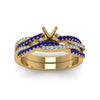 Load image into Gallery viewer, semi-mount-simple-diamond-twisted-vine-bridal-ring-sets-with-blue-sapphire-in-14K-yellow-gold-FD8233SMGSABL-NL-YG