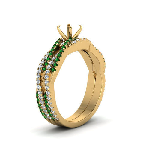 semi-mount-simple-diamond-twisted-vine-bridal-ring-sets-with-emerald-in-14K-yellow-gold-FD8233SMGEMGR-NL-YG