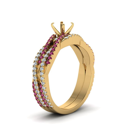 semi-mount-simple-diamond-twisted-vine-bridal-ring-sets-with-pink-sapphire-in-14K-yellow-gold-FD8233SMGSADRPI-NL-YG
