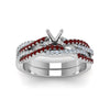 Load image into Gallery viewer, semi-mount-simple-diamond-twisted-vine-bridal-ring-sets-with-ruby-in-14K-white-gold-FD8233SMGRUDR-NL-WG