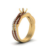 Load image into Gallery viewer, semi-mount-simple-diamond-twisted-vine-bridal-ring-sets-with-ruby-in-14K-yellow-gold-FD8233SMGRUDR-NL-YG