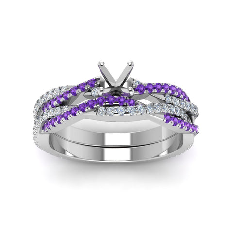 semi-mount-simple-diamond-twisted-vine-bridal-ring-sets-with-violac-topaz-in-14K-white-gold-FD8233SMGVITO-NL-WG