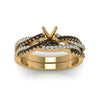 Load image into Gallery viewer, semi-mount-simple-twisted-vine-bridal-ring-sets-with-black-diamond-in-14K-yellow-gold-FD8233SMGBLACK-NL-YG
