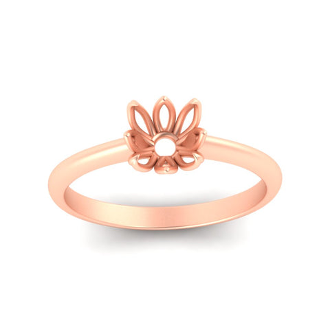 Semi Mount Cathedral Ring With Floral Head