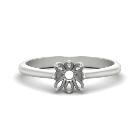 Semi Mount Cathedral Ring With Floral Head