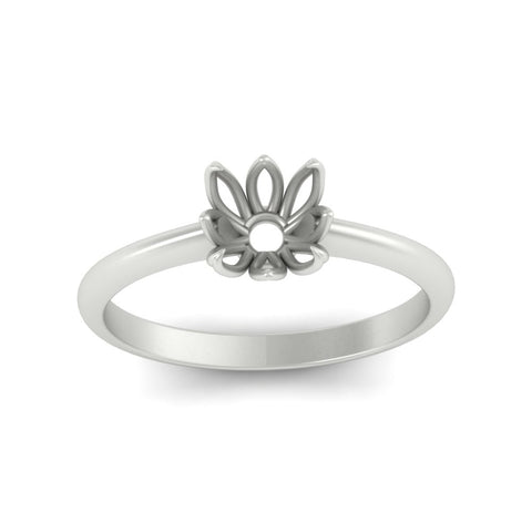 Semi Mount Cathedral Ring With Floral Head