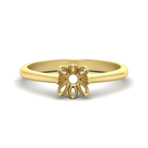 Semi Mount Cathedral Ring With Floral Head