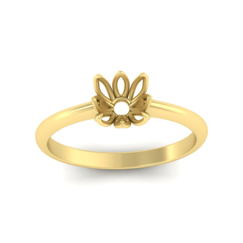 Semi Mount Cathedral Ring With Floral Head