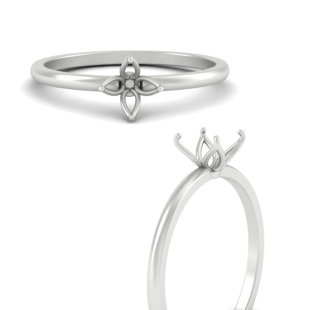 Semi Mount Tulip Engagement Ring