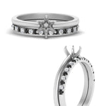 Load image into Gallery viewer, semi-mount-solitaire-engagement-ring-with-black-diamond-band-in-FD9334SMGBLACKANGLE3-NL-WG-B1

