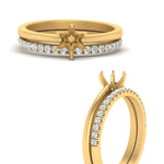 Load image into Gallery viewer, semi-mount-solitaire-engagement-ring-with-diamond-band-in-FD9334SMANGLE3-NL-YG-B1
