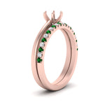 Load image into Gallery viewer, semi-mount-solitaire-engagement-ring-with-emerald-band-in-FD9334SMGEMGRANGLE3-NL-RG-B1
