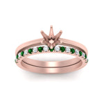Load image into Gallery viewer, semi-mount-solitaire-engagement-ring-with-emerald-band-in-FD9334SMGEMGRANGLE3-NL-RG-B1
