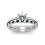 Load image into Gallery viewer, semi-mount-solitaire-engagement-ring-with-emerald-band-in-FD9334SMGEMGRANGLE3-NL-WG-B1
