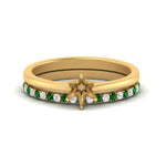 Load image into Gallery viewer, semi-mount-solitaire-engagement-ring-with-emerald-band-in-FD9334SMGEMGRANGLE3-NL-YG-B1
