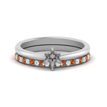 Load image into Gallery viewer, semi-mount-solitaire-engagement-ring-with-orange-sapphire-band-in-FD9334SMGSAORANGLE3-NL-WG-B1
