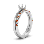 Load image into Gallery viewer, semi-mount-solitaire-engagement-ring-with-orange-sapphire-band-in-FD9334SMGSAORANGLE3-NL-WG-B1
