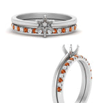 Load image into Gallery viewer, semi-mount-solitaire-engagement-ring-with-orange-sapphire-band-in-FD9334SMGSAORANGLE3-NL-WG-B1
