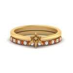 Load image into Gallery viewer, semi-mount-solitaire-engagement-ring-with-orange-sapphire-band-in-FD9334SMGSAORANGLE3-NL-YG-B1
