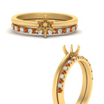 Load image into Gallery viewer, semi-mount-solitaire-engagement-ring-with-orange-sapphire-band-in-FD9334SMGSAORANGLE3-NL-YG-B1
