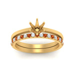 Load image into Gallery viewer, semi-mount-solitaire-engagement-ring-with-orange-sapphire-band-in-FD9334SMGSAORANGLE3-NL-YG-B1
