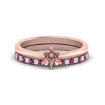 Load image into Gallery viewer, semi-mount-solitaire-engagement-ring-with-pink-sapphire-band-in-FD9334SMGSADRPIANGLE3-NL-RG-B1
