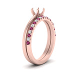 Load image into Gallery viewer, semi-mount-solitaire-engagement-ring-with-pink-sapphire-band-in-FD9334SMGSADRPIANGLE3-NL-RG-B1
