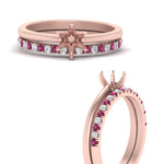 Load image into Gallery viewer, semi-mount-solitaire-engagement-ring-with-pink-sapphire-band-in-FD9334SMGSADRPIANGLE3-NL-RG-B1
