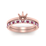 Load image into Gallery viewer, semi-mount-solitaire-engagement-ring-with-pink-sapphire-band-in-FD9334SMGSADRPIANGLE3-NL-RG-B1
