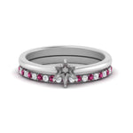 Load image into Gallery viewer, semi-mount-solitaire-engagement-ring-with-pink-sapphire-band-in-FD9334SMGSADRPIANGLE3-NL-WG-B1
