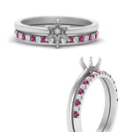 Load image into Gallery viewer, semi-mount-solitaire-engagement-ring-with-pink-sapphire-band-in-FD9334SMGSADRPIANGLE3-NL-WG-B1
