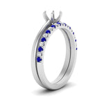 Load image into Gallery viewer, semi-mount-solitaire-engagement-ring-with-sapphire-band-in-FD9334SMGSABLANGLE3-NL-WG-B1
