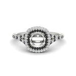 Load image into Gallery viewer, semi-mount-spalit-band-double-halo-engagement-ring-with-black-diamond-in-FD11142SMRGBLACKANGLE3-NL-WG
