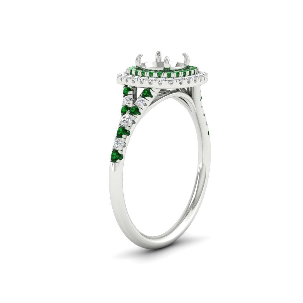 semi-mount-spalit-band-double-halo-engagement-ring-with-emerald-in-FD11142SMRGEMGRANGLE3-NL-WG