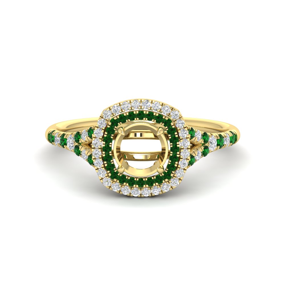 semi-mount-spalit-band-double-halo-engagement-ring-with-emerald-in-FD11142SMRGEMGRANGLE3-NL-YG