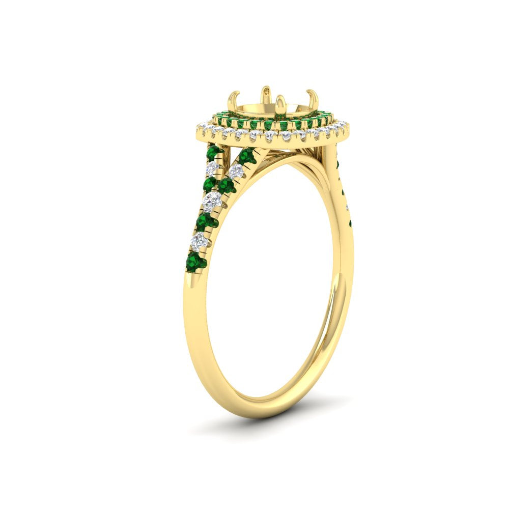 semi-mount-spalit-band-double-halo-engagement-ring-with-emerald-in-FD11142SMRGEMGRANGLE3-NL-YG