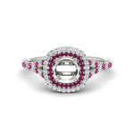 Load image into Gallery viewer, semi-mount-spalit-band-double-halo-engagement-ring-with-pink-sapphire-in-FD11142SMRGSADRPIANGLE3-NL-WG

