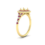 Load image into Gallery viewer, semi-mount-spalit-band-double-halo-engagement-ring-with-pink-sapphire-in-FD11142SMRGSADRPIANGLE3-NL-YG
