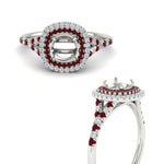 Load image into Gallery viewer, semi-mount-spalit-band-double-halo-engagement-ring-with-ruby-in-FD11142SMRGRUDRANGLE3-NL-WG
