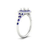 Load image into Gallery viewer, semi-mount-spalit-band-double-halo-engagement-ring-with-sapphire-in-FD11142SMRGSABLANGLE3-NL-WG
