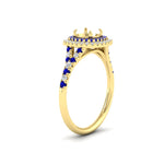 Load image into Gallery viewer, semi-mount-spalit-band-double-halo-engagement-ring-with-sapphire-in-FD11142SMRGSABLANGLE3-NL-YG
