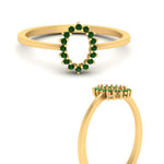 Load image into Gallery viewer, semi-mount-sunflower-halo-emerald-engagement-ring-in-yellow-gold-FD9704SMRGEMGR-NL-YG
