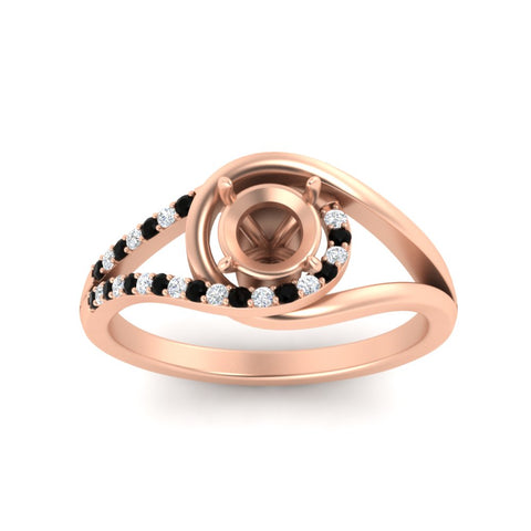 Swirl Split Semi Mount Ring For Women