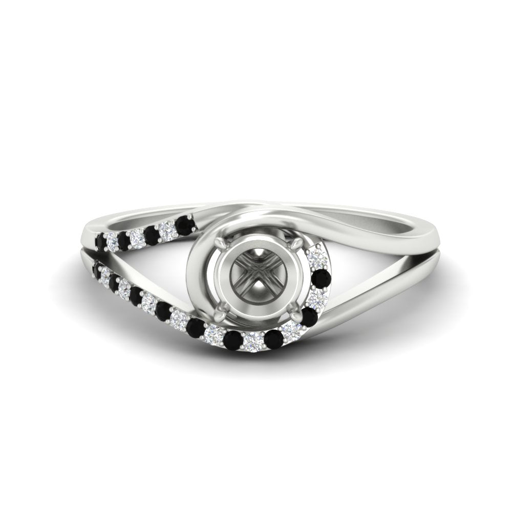Swirl Split Semi Mount Ring For Women