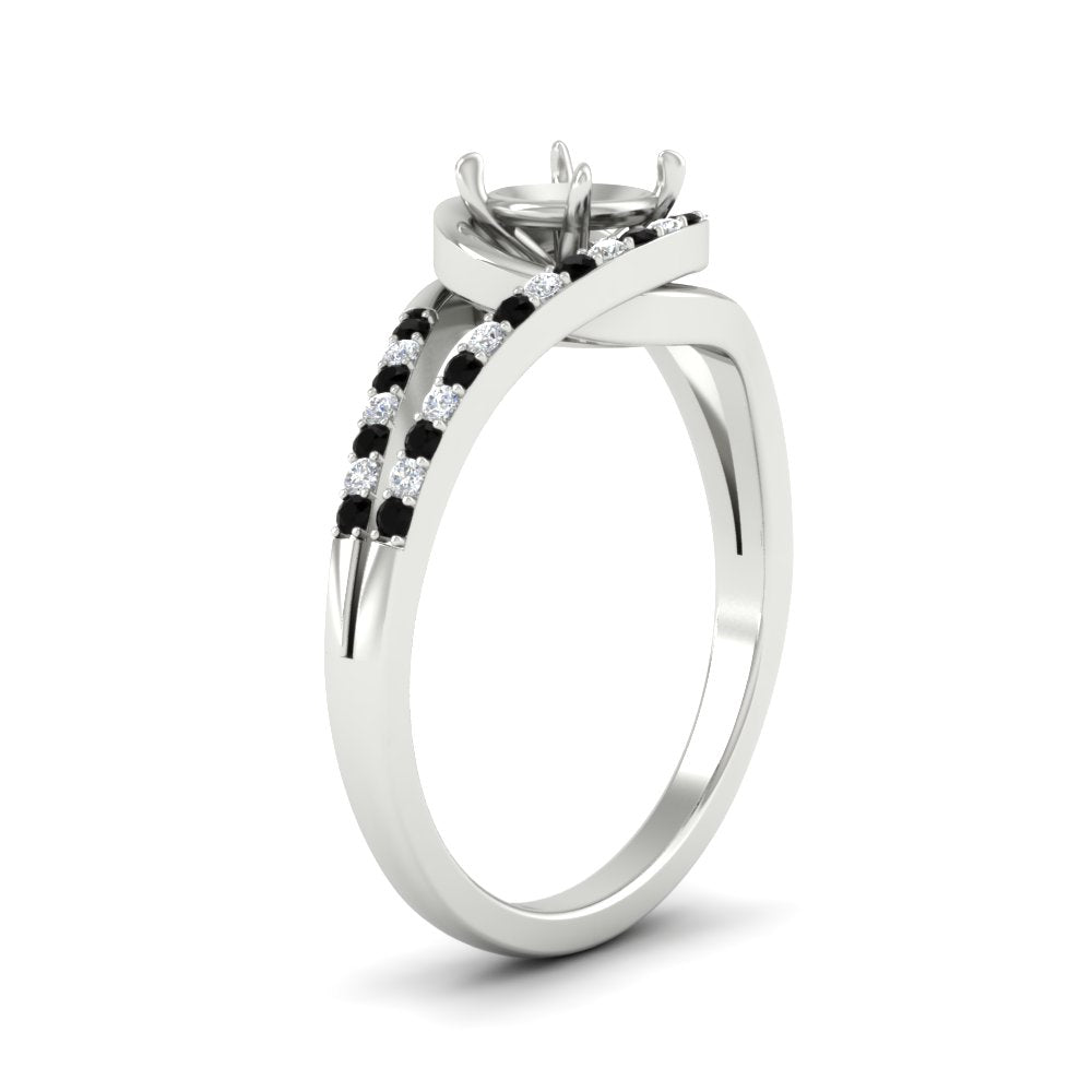 Swirl Split Semi Mount Ring For Women