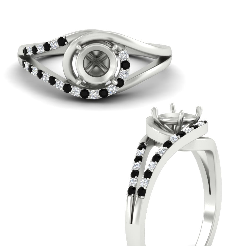 Swirl Split Semi Mount Ring For Women