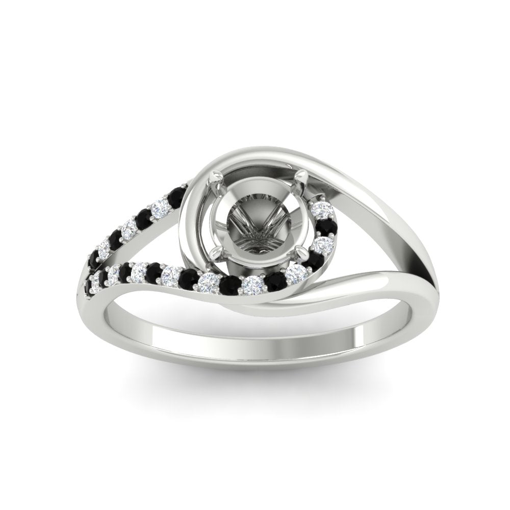 Swirl Split Semi Mount Ring For Women