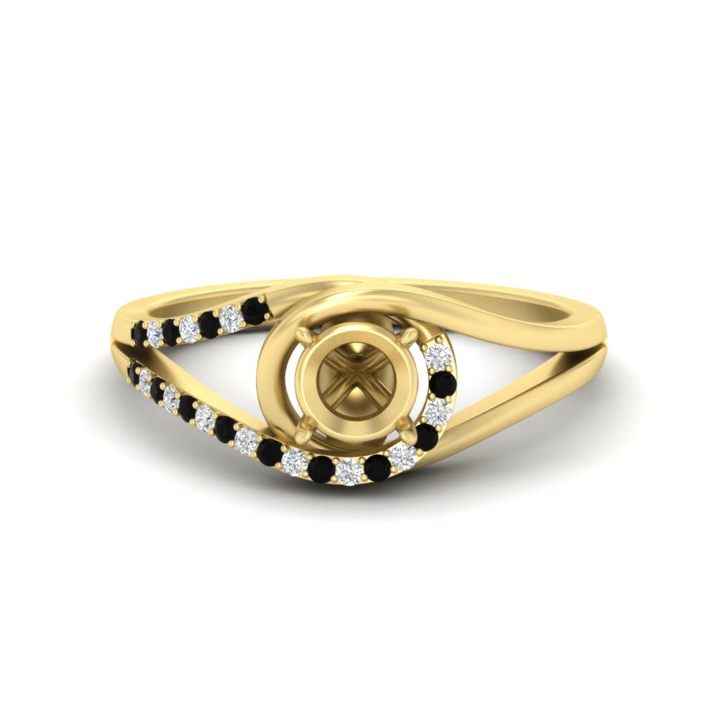 Swirl Split Semi Mount Ring For Women