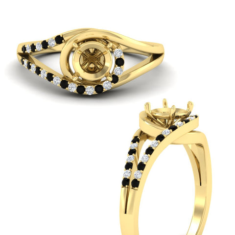 Swirl Split Semi Mount Ring For Women
