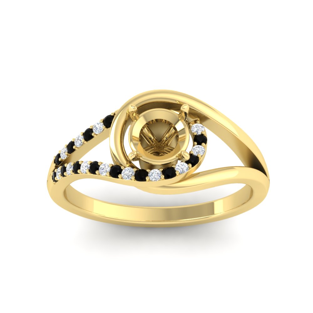 Swirl Split Semi Mount Ring For Women